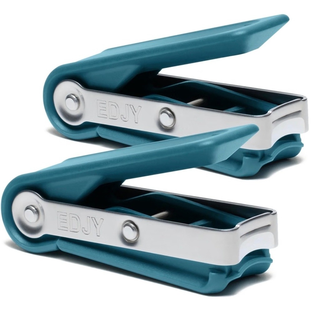 2pk EDJY Blue Fingernail Cutters Ergonomic Stainless Steel Nail Clippers USA